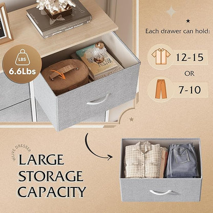 WLIVE Fabric Dresser for Bedroom, Tall Dresser