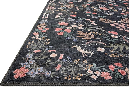 Loloi Rifle Paper Co. Maison Collection MAO-04 Tuileries Black 2'-3" x 3'-9", .19" Pile Height, Accent Rug