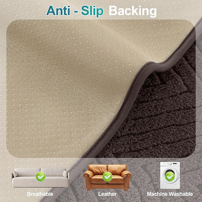Turquoize Waterproof Couch Cover for Dogs Fuzzy Pet Couch Covers for Sofa Thick Dog Bed Cover Non-Slip Sofa Covers for 2 Cushion Couch Protector Slipcover Pet Friendly (Brown, 36" x 48")