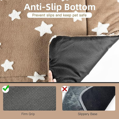 Mora Pets Dog Crate Pad Washable Dog Bed for Crate Flat Cat Pet Kennel Mat | Ultra Soft Dog Bed Mat, Crate Pad for Dog Cages Cozy Sleeping Liner, Pet Pillow Cushion Large Puppy Bed Anti Slip Brown 36x23