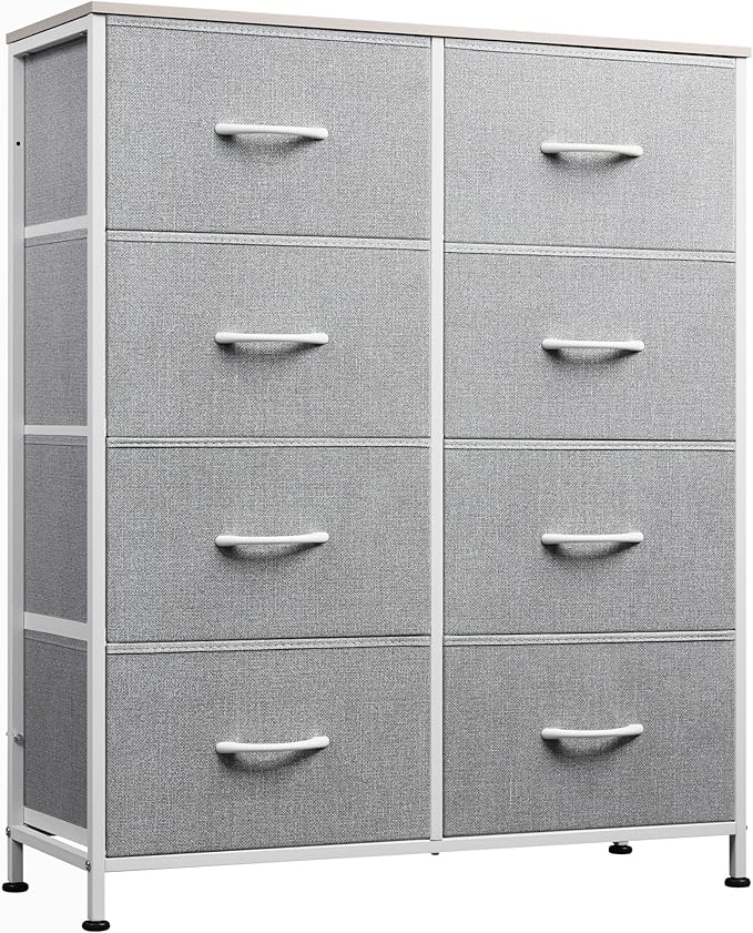 WLIVE Fabric Dresser for Bedroom, Tall Dresser