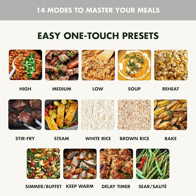 GreenPan Elite 14-in-1 Nonstick 6QT Electric Slow Cooker, PFAS-Free Ceramic
