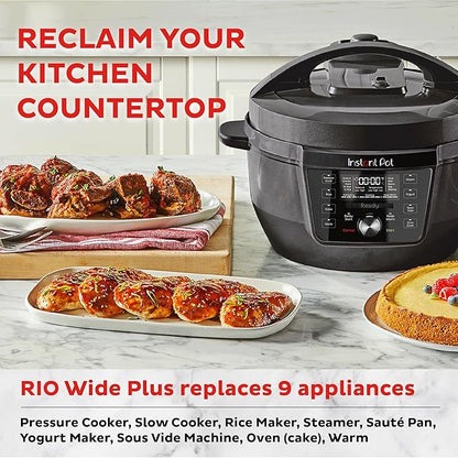 Instant Pot RIO Wide Plus, 9-in-1 Electric Pressure Cooker, 35% Larger Cooking