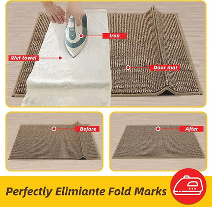 JSEI Dirt Trapper Door Mat 24"x60" Non-Slip Washable Entrance Mat, Dog Doormats, Absorbent & Fade-Resistant Floor Mats, Low Profile Welcome Mats for Entryway, Front Door, and Inside Entrance, Taupe