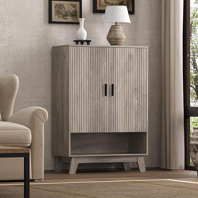 4-Tier Fluted Shoe Cabinet