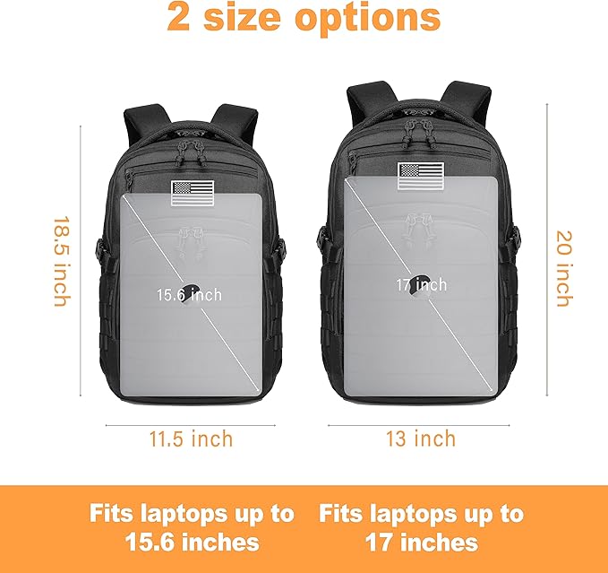 Wotony Military tactical backpack, backpack for men black small tactical assault bag