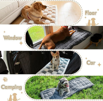 Couch Cover for Sofa, Sectional Couch Cover for Dogs, Sofa Cover Washable, Cushion Cover Blanket Pad Bed Mat for Pets, Fleece Furniture Protector, Brown, 27.6x70.9in