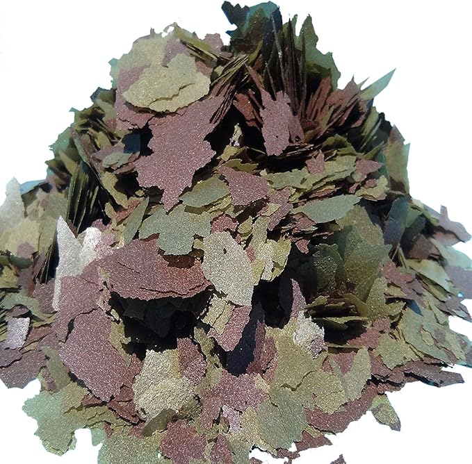 Aquatic Foods Inc. 45% California Blackworm & Spirulina with Garlic, Paprika Flake Mix for Discus, Cichlids, Tetras, Guppies, Live Bearers, Pond Fish, All Tropical Fish Premium AF Flakes - 1/4-lb