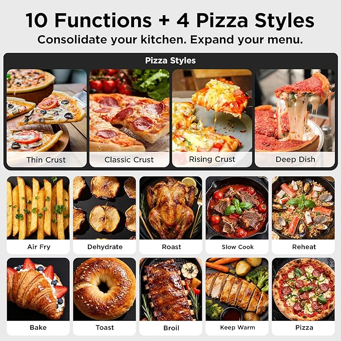 Midea Flexify Pro 10+4 Toaster Oven Air Fryer Combo, Graphene Juicy-Lock Cooking