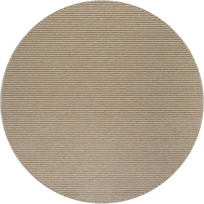 Non Slip Beige Solid Rubber Back Thing Rug for Living Room 4 Round Area Rugs for Kitchen, Rugs for Bedroom, Stain Resistant Easy Cleaning Non Shedding Carpet Beige 4 Round