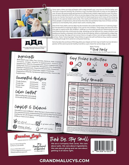 Grandma Lucy's 3 Bears Beef Dog Food - 1lb