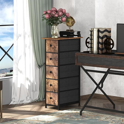 GiftGo Narrow Dresser Vertical Slim Dresser Chest of Drawers Skinny Storage