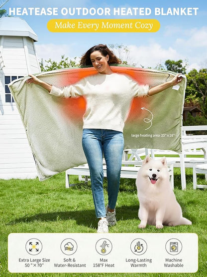 Heated Blanket Battery Operated, 12V Portable Wearable Heated Shawl Poncho