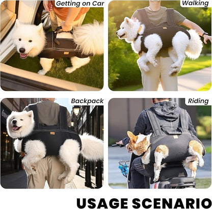 Dog Lift Harness Backpack Carrier for Large Dogs, Full Body Sling with Handle, Dog Harness for Joint Injuries, Arthritis, Ideal for Stairs, Elderly Dogs (X-Large 29-50LBS)