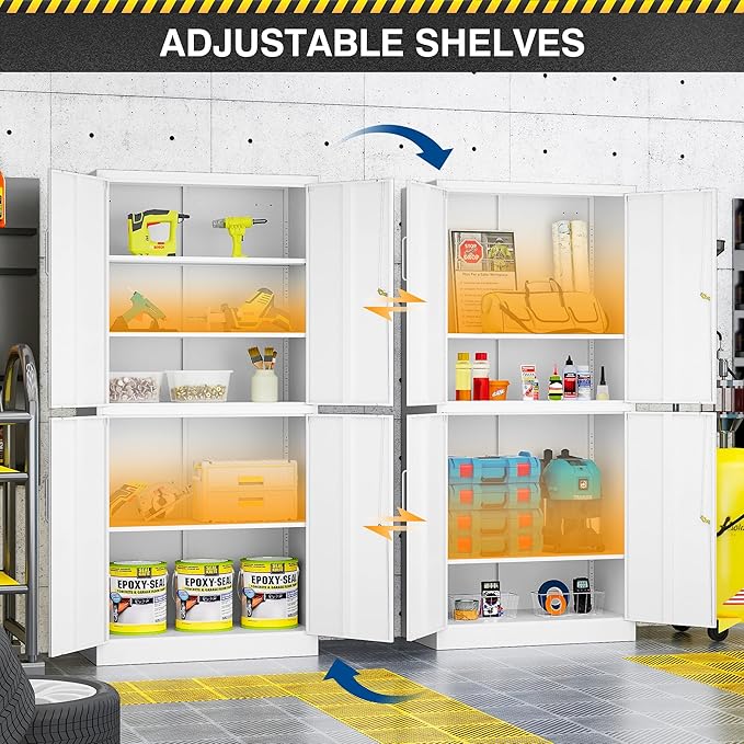 71” Metal Storage Lockable Heavy Duty File Cabinet Garage Tool Cabinets