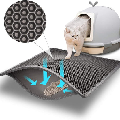 Cat Litter Mat Double Layer Waterproof Urine Proof Trapping Mat 1 Pack