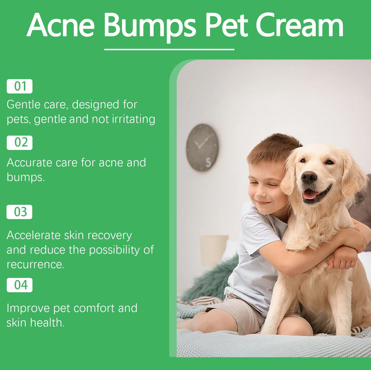 Pet Acne & Bumps Skin Cream, Soothing Skin  For Dogs & Cats, Relief Redness Irritated Skin With Calendula & Ganoderma Extract