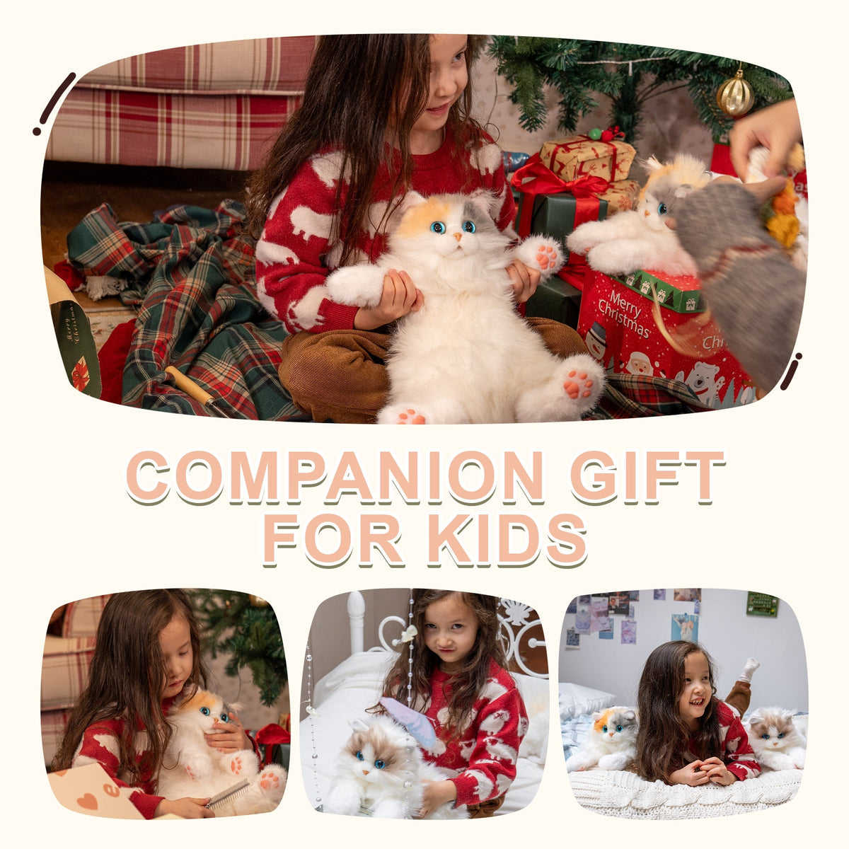 Mini Calico Cat Backpack – Plush Kitty Bag for Teens