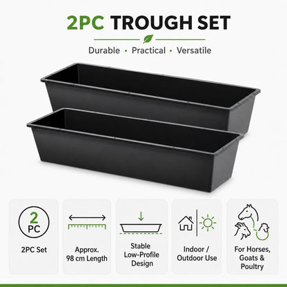 4-piece Dual-purpose Plastic Livestock Feed Trough Suitable For Daily Feeding Of Horses, Goats, Pigs And Other Animals Widely Adaptable To Home Backyards, Pastoral Fences, Livestock Sheds And Other