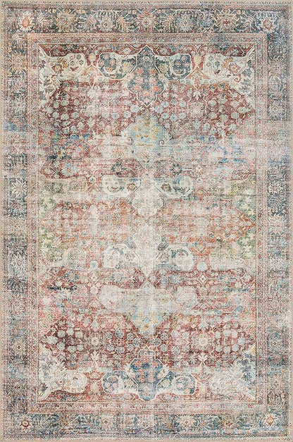 Loloi Loren Collection LQ-14 Brick/Multi 2'-3" x 3'-9" Accent Rug