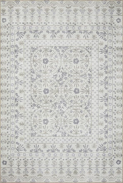Loloi Rifle Paper Co. Maison Collection MAO-03 Rosette Ivory 5'-0" x 7'-6", .19" Pile Height, Area Rug