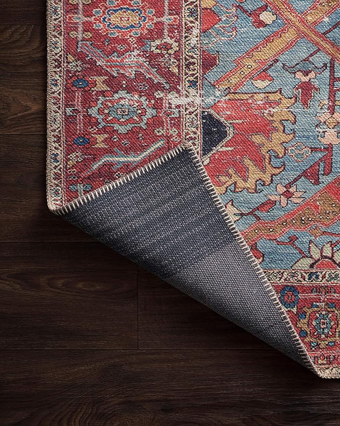 Loloi Loren Collection LQ-10 Blue/Red 7'-6" x 9'-6" Area Rug