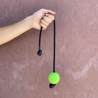 K9 Ops Dog Ball on a Rope Moki Tug Toy - Solid Rubber Fetch Training Reward - Large Dogs Tugs Durable Aggressive Chewers (Envy Green, MD/LG)