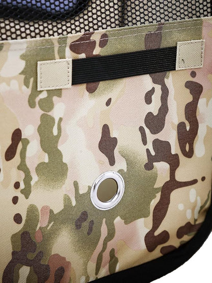 Pawer 36”×18.5” 8-Panel Foldable Pet Playpen, Desert Camouflage Pattern, Personalize Fabric Piece Available, for Cat/Dog/Puppy, 600D Oxford Cloth Portable Indoor & Outdoor Kennel with Carry Bag