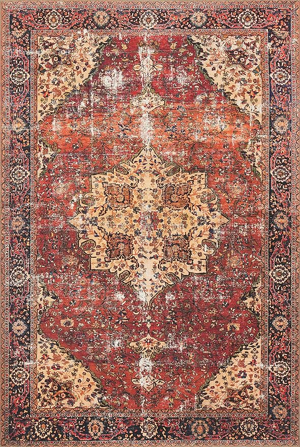 Loloi Loren Collection LQ-07 Red/Navy 7'-6" x 9'-6" Area Rug
