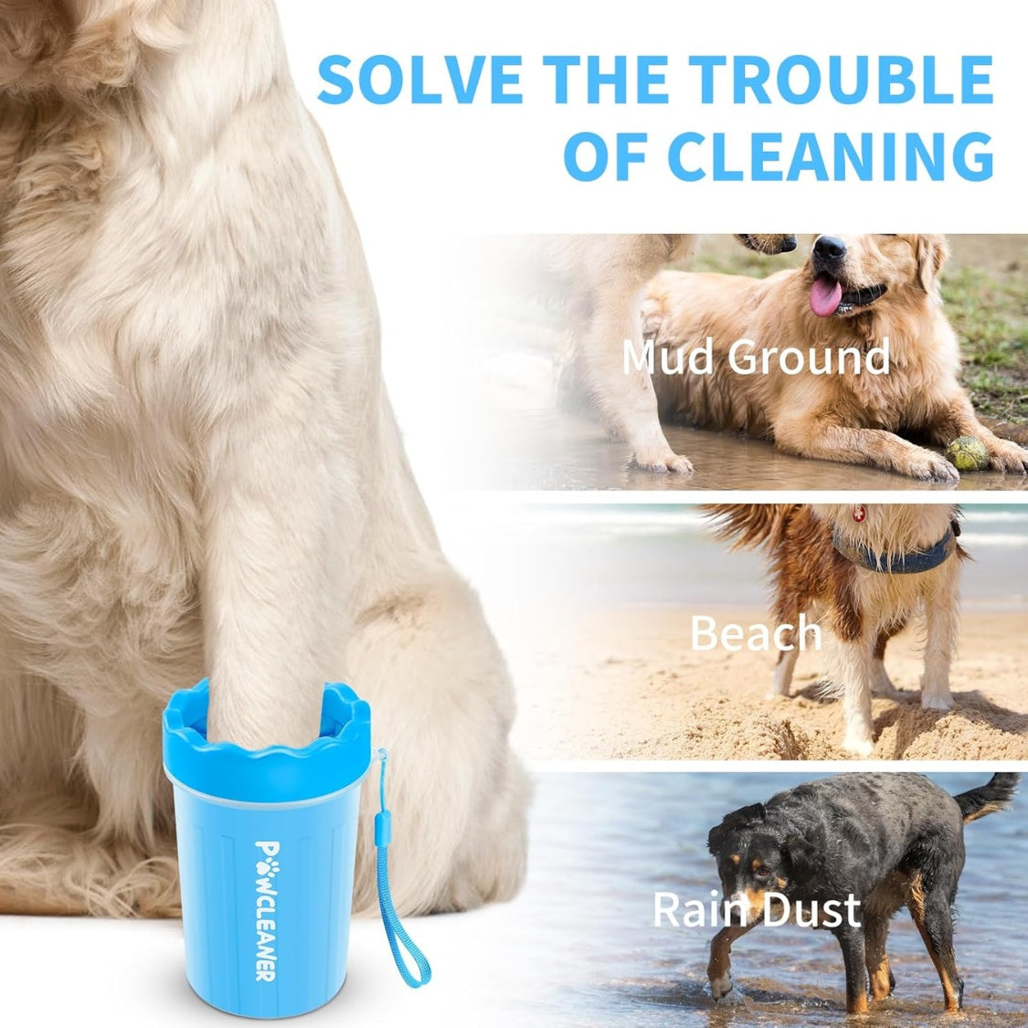 Professional 7 In 1 Dog Paw Cleaner For Dogs & Cats  Includes 1 Portable Paw Washer 1 Bath Brush 2 Dog Toothbrushes And 3 Absorbent Towels Note Fits Paws 1.5 To 2.5 Inches Wide