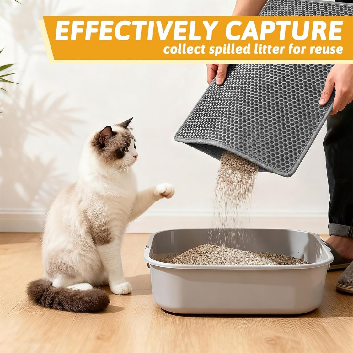 Cat Litter Mat Double Layer Waterproof Urine Proof Trapping Mat 1 Pack