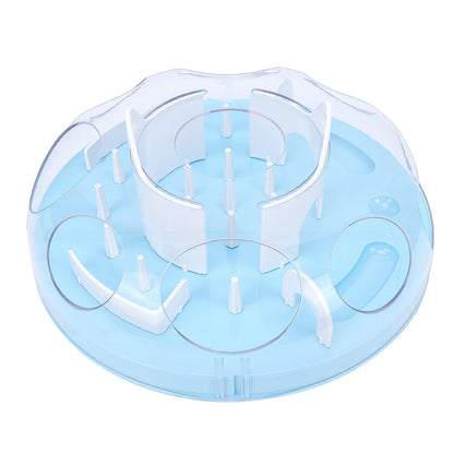 Interactive Cat Puzzle Feeder Funny Cat Puzzle Food Dispenser Enrichment Toy For Pets Play And Exercise Blue