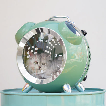 Alarm Clock Cat Bag Portable Space Pet Cabin For Outdoor Use