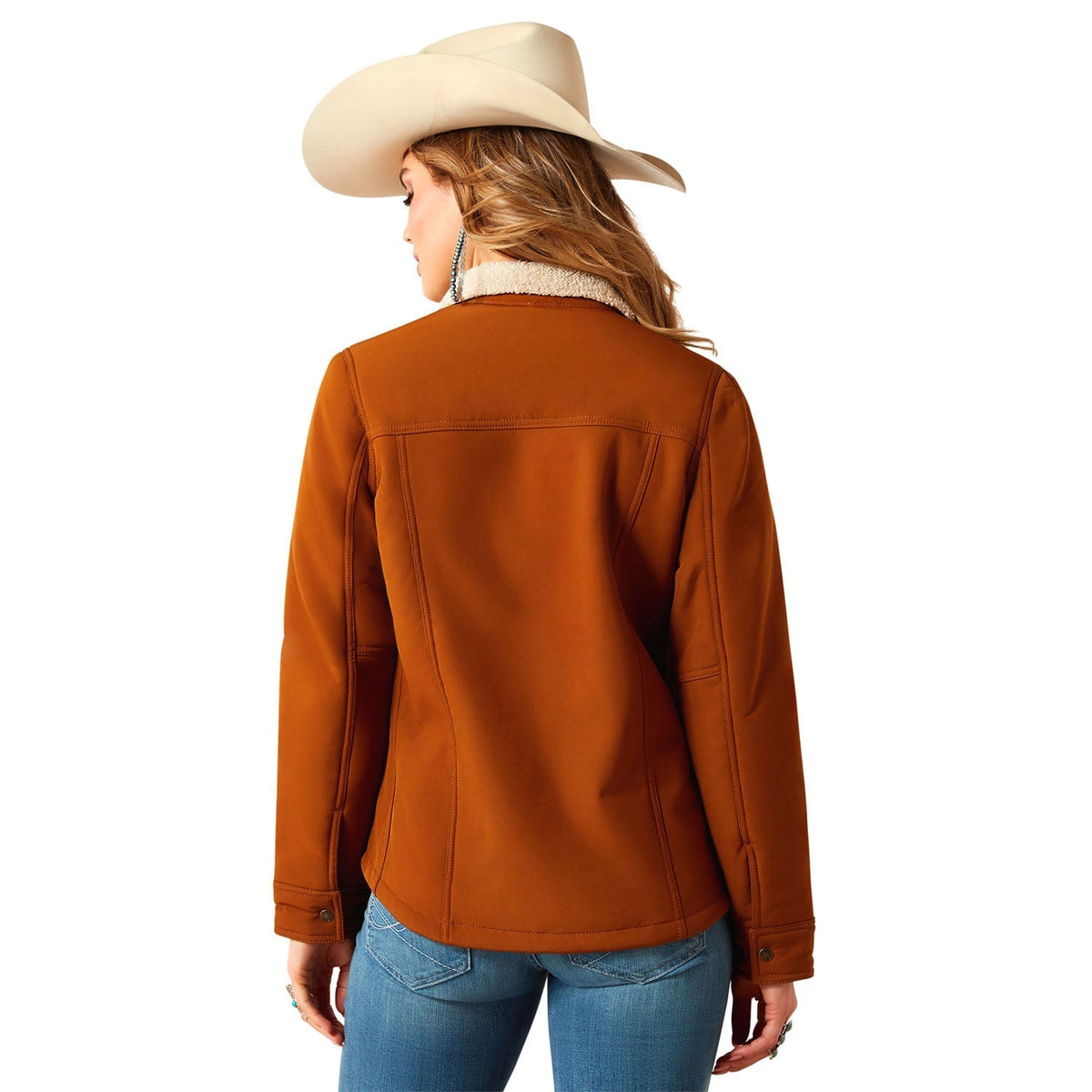 Ariat Womens Berber Back Softshell Jacket – Sherpa-Lined Trucker-Style Warm Layer