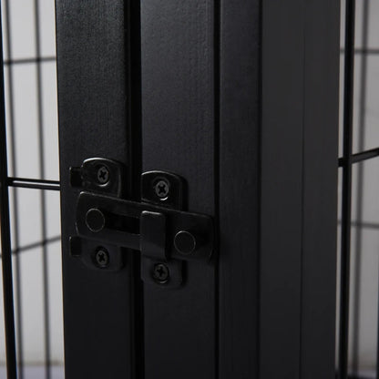 Crate Furniture, 32Small Dog Cage End Table With 2 Doors, Lockable Door, Puppy Kennel Indoor, Black