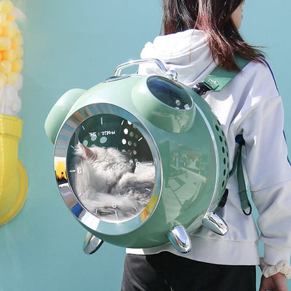 Alarm Clock Cat Bag Portable Space Pet Cabin For Outdoor Use