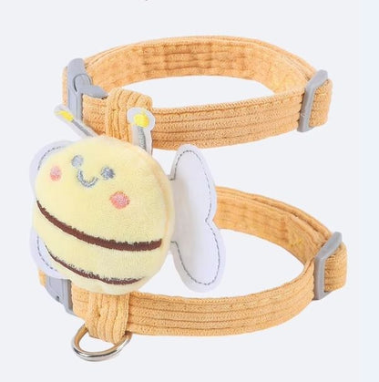 Small Cat Harness Wing Shaped Decorative Walking Vest Traction Rope Set
