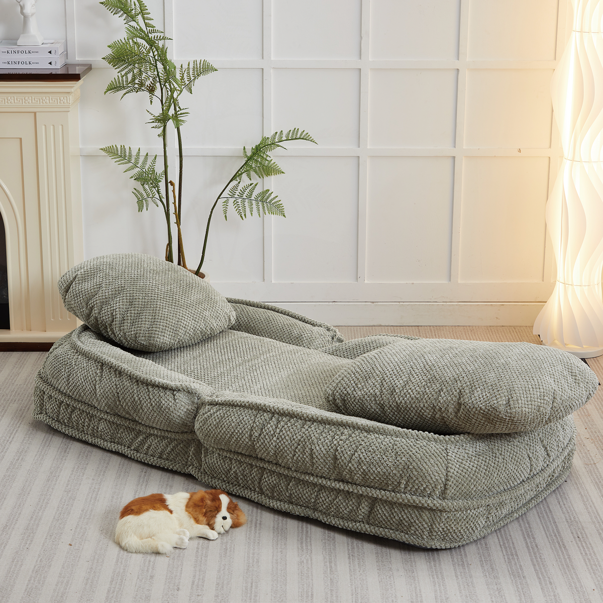 [VIDEO provided] Human Dog Bed ,Lazy Sofa Couch ,5 Adjustable Position,sit,sleep,fold,suit to put in bedroom, living room ,Space Saving Design,Green