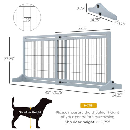 Extra Wide Freestanding Pet Gate With Adjustable Length Dog