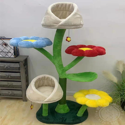 Flower Cat's Nest Platform Grasping Board Integrated Climbing Frame