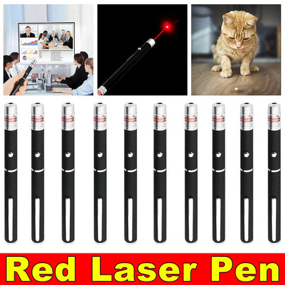650nm Red Laser Pointer Pen Light Visible Single Beam AAA Lazer Torch 10PCS 9900 Miles Mini Small Teaching Pen Light Pet Toys