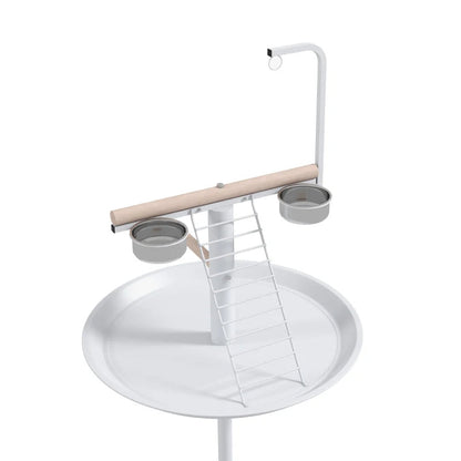 PawHut Bird Stand With Wheels, Perches, Feed Bowls, Round Tray For Parrot