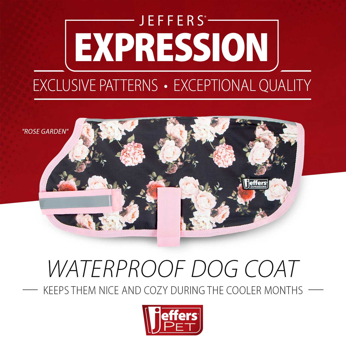 Jeffers Expression 600D Waterproof Ripstop Dog Coat, 240 Gram