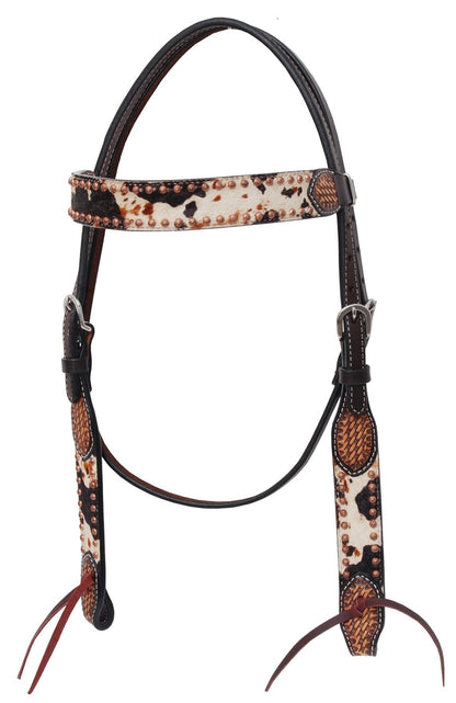 Rafter T Peppered Hide Browband Headstall